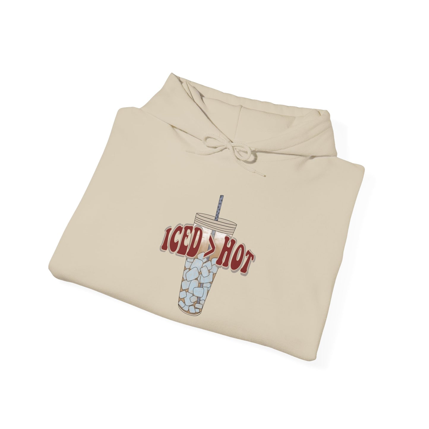 Iced & Hot Coffee Hooded Sweatshirt – Cozy Unisex Pullover for Coffee Lovers, Perfect Gift for Birthdays, Holidays, or Casual Outings
