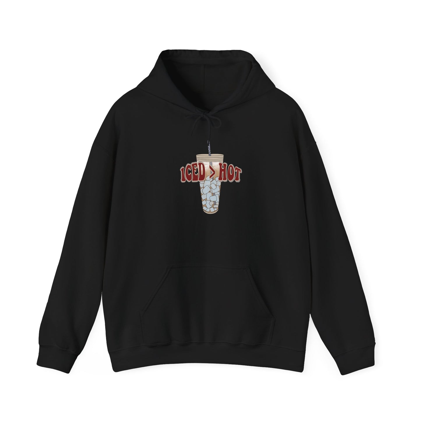 Iced & Hot Coffee Hooded Sweatshirt – Cozy Unisex Pullover for Coffee Lovers, Perfect Gift for Birthdays, Holidays, or Casual Outings