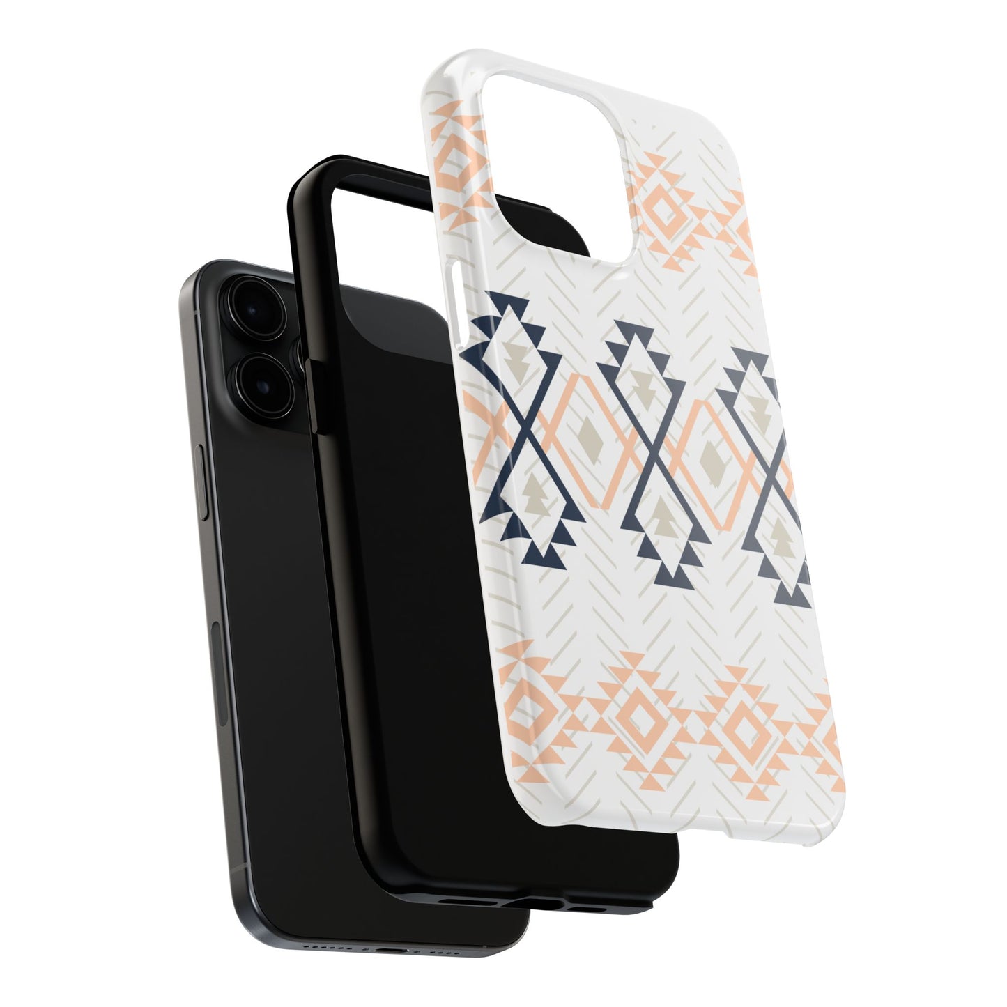 Stylish Geometric Tough Phone Case, Durable Phone Cover for Adventurers, Unique Gift for Her, Tribal Design Case, Boho Phone Accessories