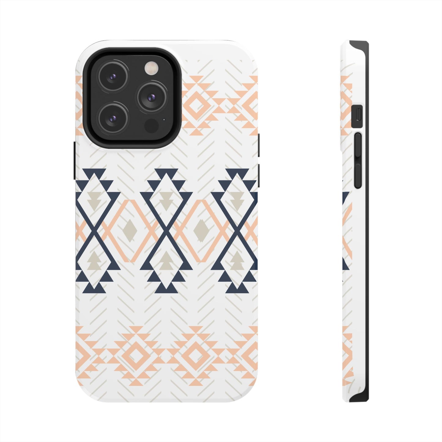 Stylish Geometric Tough Phone Case, Durable Phone Cover for Adventurers, Unique Gift for Her, Tribal Design Case, Boho Phone Accessories