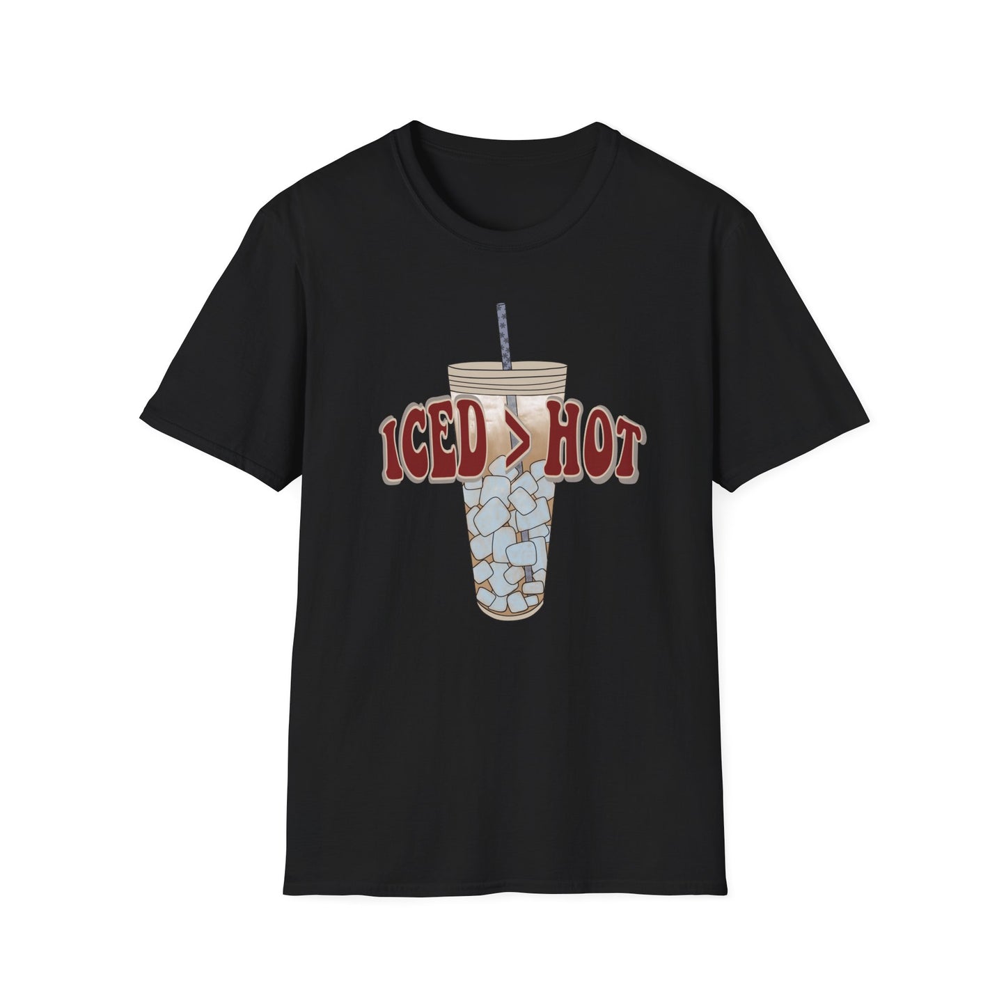 Iced Coffee Lover T-Shirt, Casual Tee for Summer Vibes, Gift for Coffee Enthusiasts, Birthday, Everyday Wear, Unisex Softstyle Tee