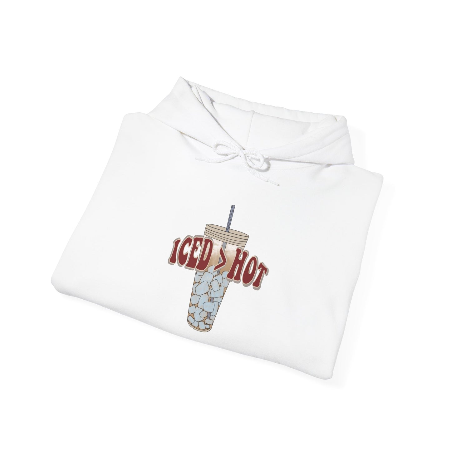 Iced & Hot Coffee Hooded Sweatshirt – Cozy Unisex Pullover for Coffee Lovers, Perfect Gift for Birthdays, Holidays, or Casual Outings