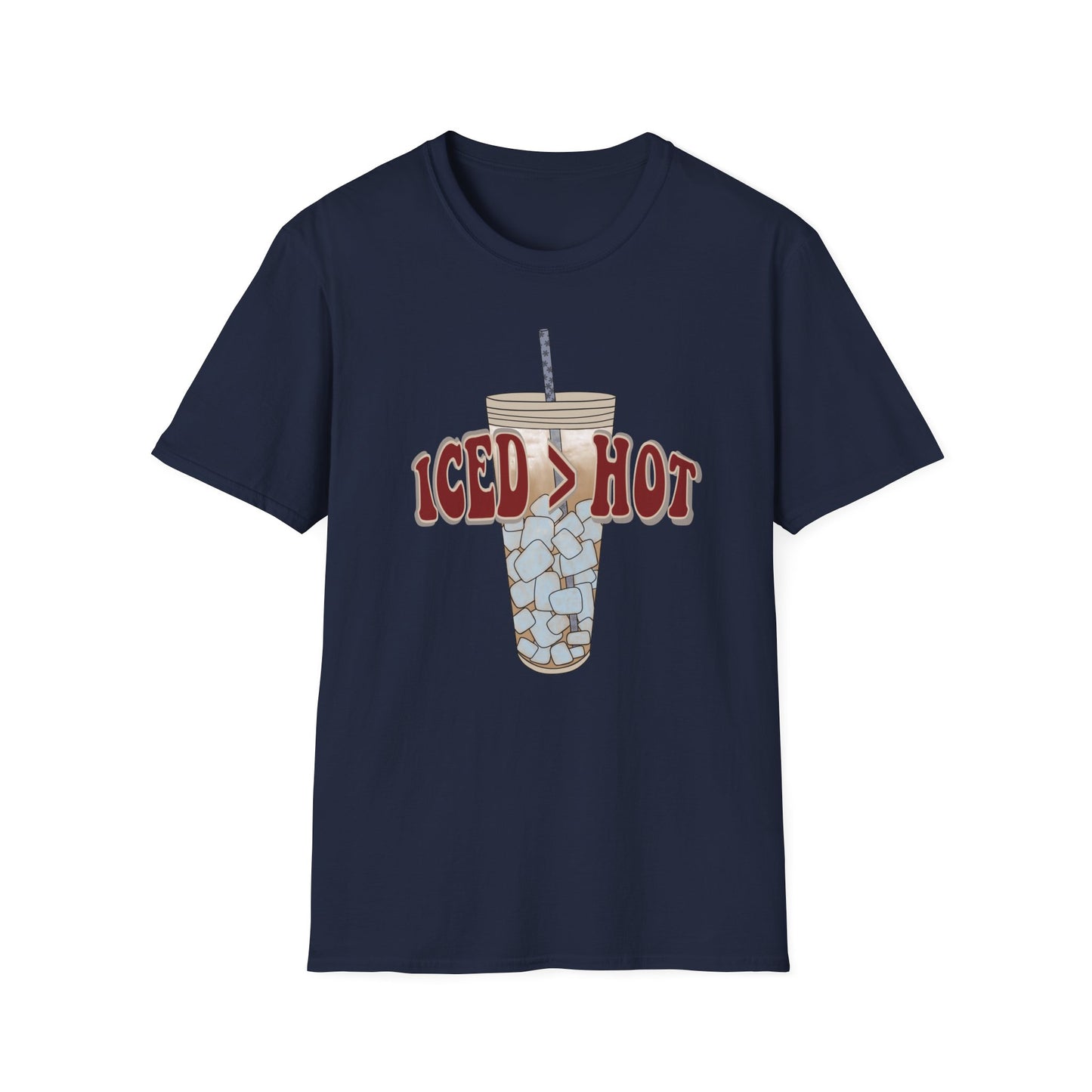 Iced Coffee Lover T-Shirt, Casual Tee for Summer Vibes, Gift for Coffee Enthusiasts, Birthday, Everyday Wear, Unisex Softstyle Tee