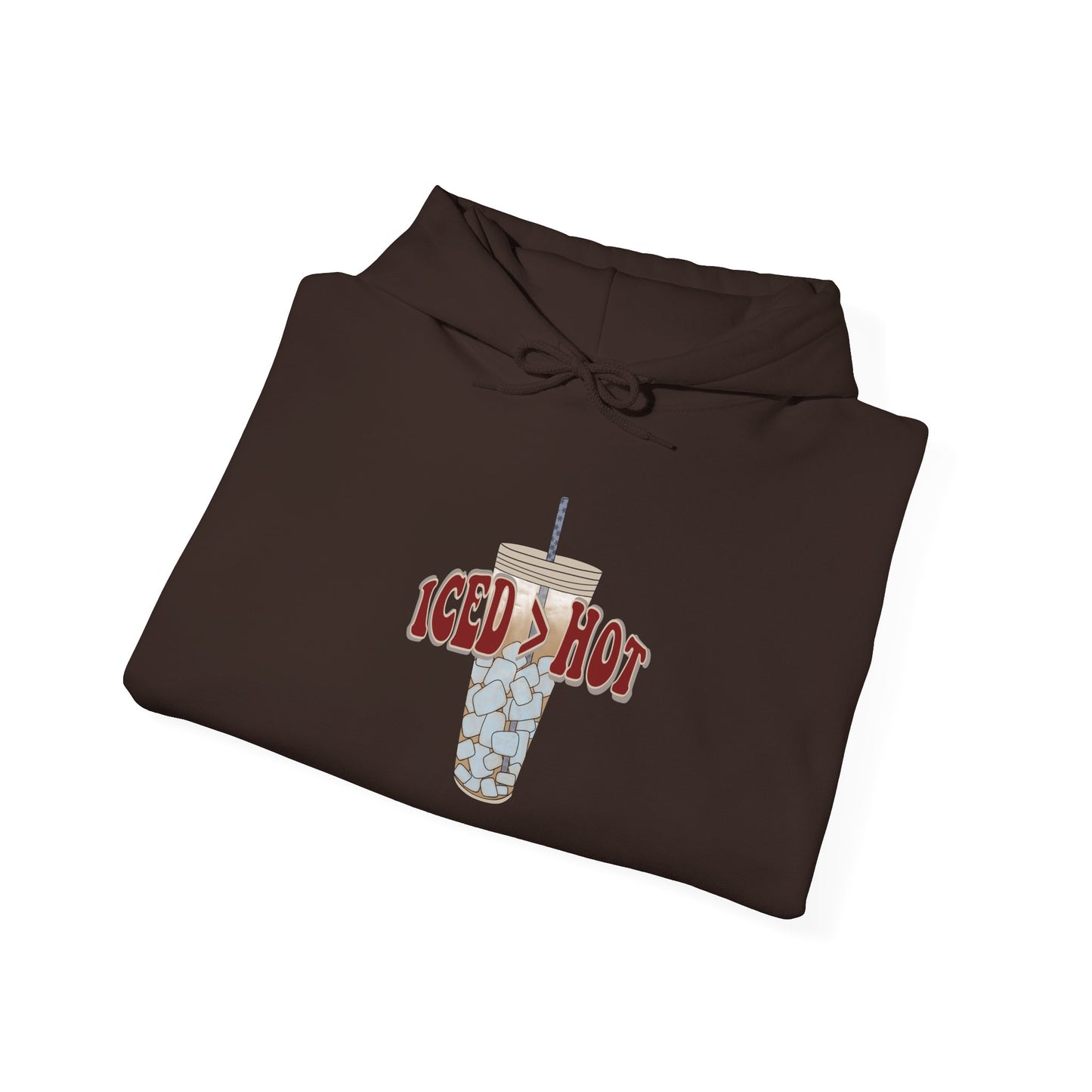 Iced & Hot Coffee Hooded Sweatshirt – Cozy Unisex Pullover for Coffee Lovers, Perfect Gift for Birthdays, Holidays, or Casual Outings