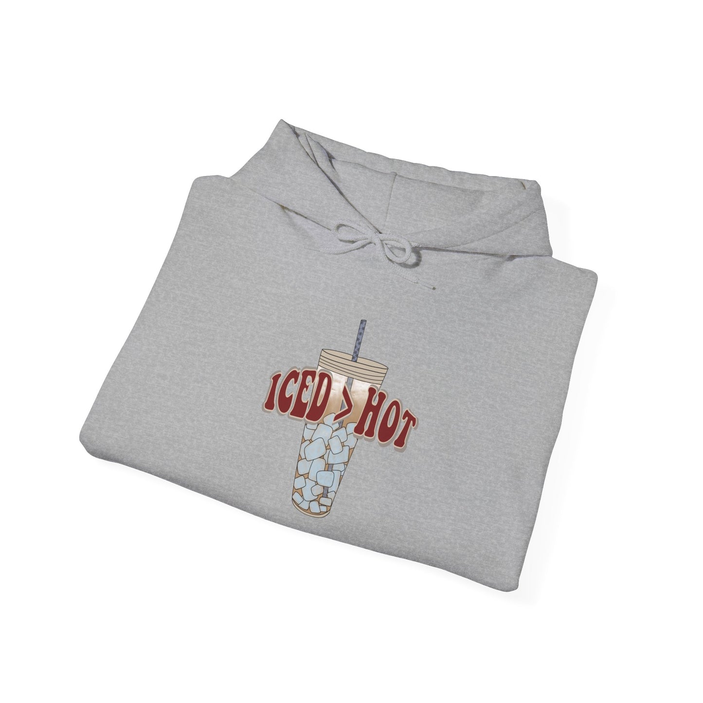 Iced & Hot Coffee Hooded Sweatshirt – Cozy Unisex Pullover for Coffee Lovers, Perfect Gift for Birthdays, Holidays, or Casual Outings