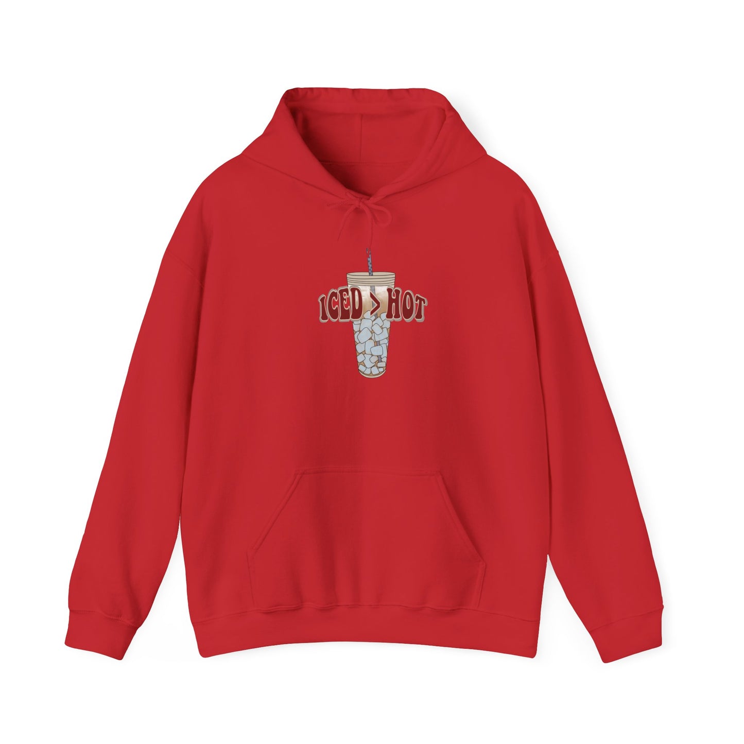 Iced & Hot Coffee Hooded Sweatshirt – Cozy Unisex Pullover for Coffee Lovers, Perfect Gift for Birthdays, Holidays, or Casual Outings