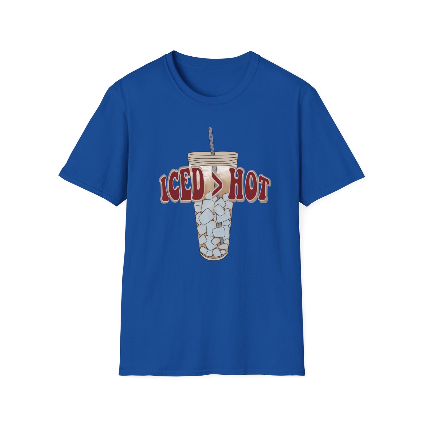 Iced Coffee Lover T-Shirt, Casual Tee for Summer Vibes, Gift for Coffee Enthusiasts, Birthday, Everyday Wear, Unisex Softstyle Tee