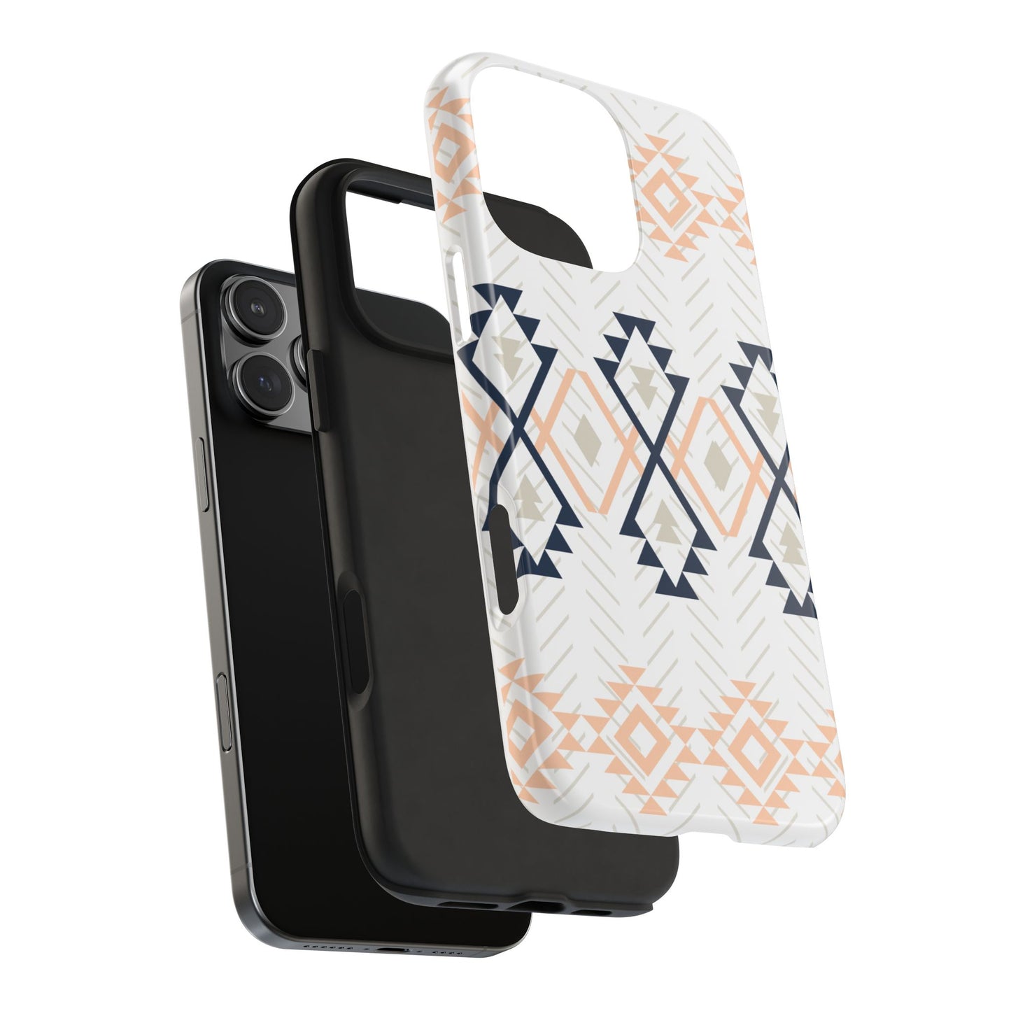 Stylish Geometric Tough Phone Case, Durable Phone Cover for Adventurers, Unique Gift for Her, Tribal Design Case, Boho Phone Accessories