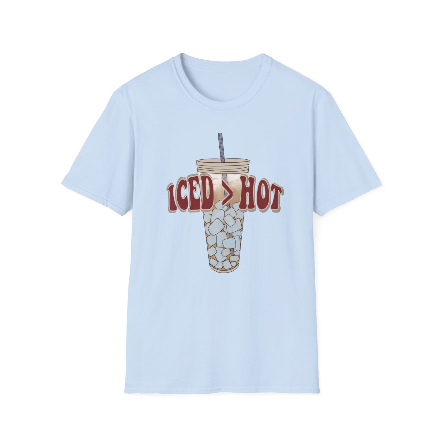 Iced Coffee Lover T-Shirt, Casual Tee for Summer Vibes, Gift for Coffee Enthusiasts, Birthday, Everyday Wear, Unisex Softstyle Tee