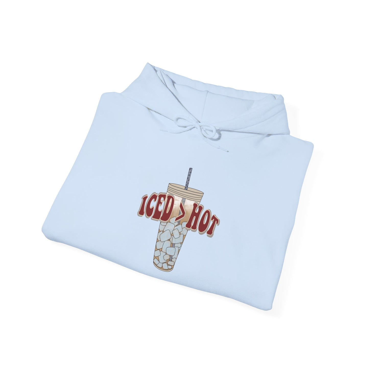 Iced & Hot Coffee Hooded Sweatshirt – Cozy Unisex Pullover for Coffee Lovers, Perfect Gift for Birthdays, Holidays, or Casual Outings