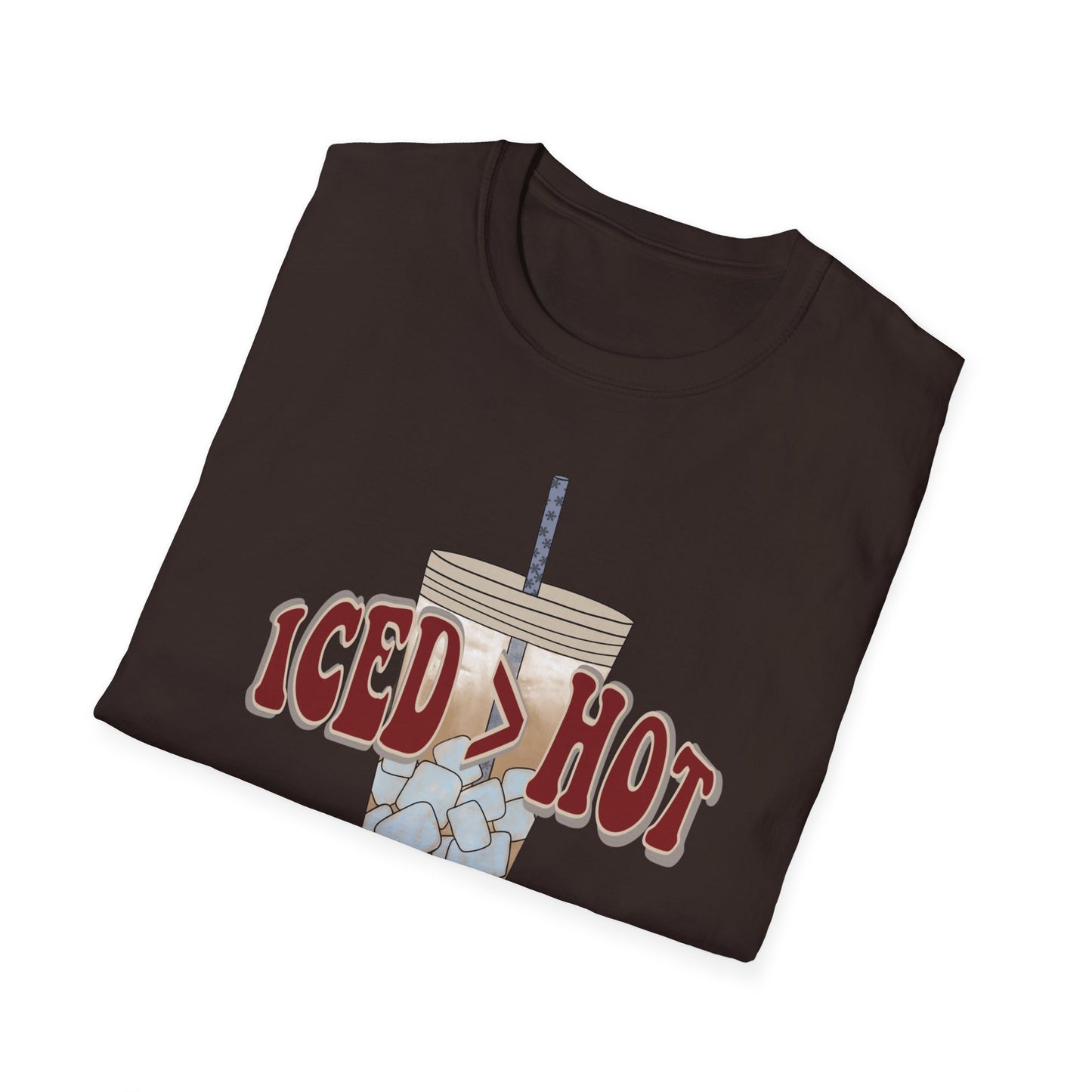Iced Coffee Lover T-Shirt, Casual Tee for Summer Vibes, Gift for Coffee Enthusiasts, Birthday, Everyday Wear, Unisex Softstyle Tee