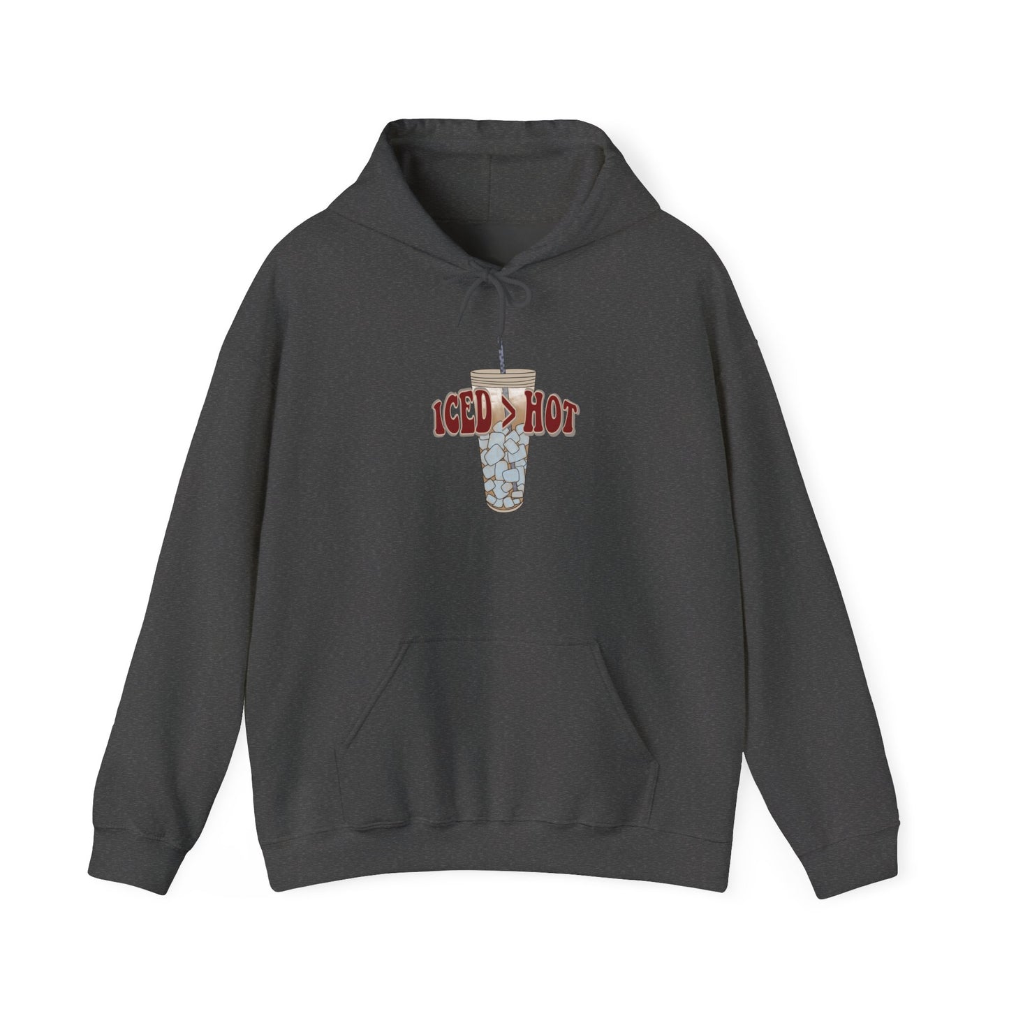Iced & Hot Coffee Hooded Sweatshirt – Cozy Unisex Pullover for Coffee Lovers, Perfect Gift for Birthdays, Holidays, or Casual Outings