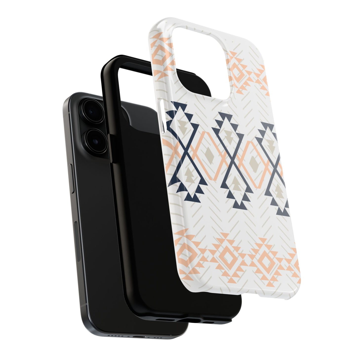 Stylish Geometric Tough Phone Case, Durable Phone Cover for Adventurers, Unique Gift for Her, Tribal Design Case, Boho Phone Accessories