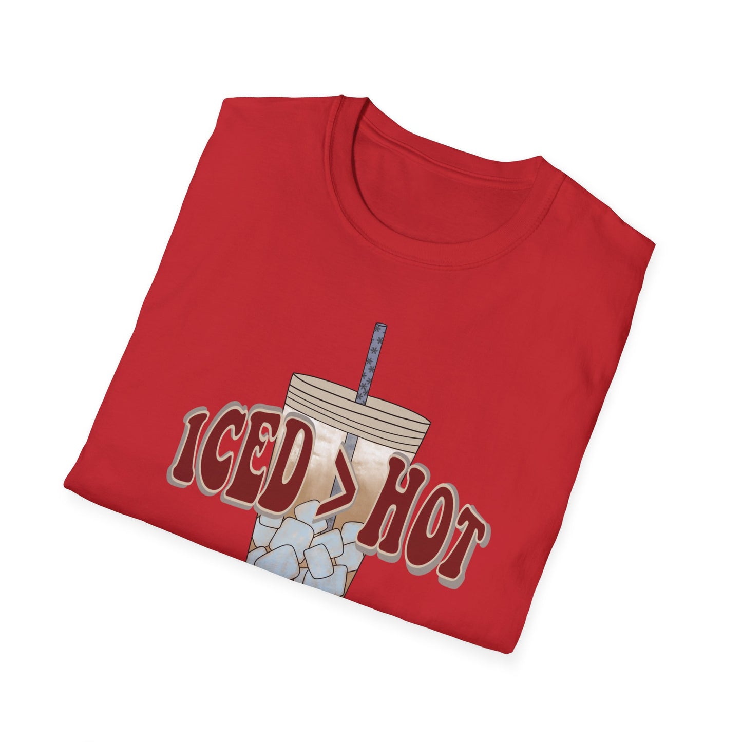 Iced Coffee Lover T-Shirt, Casual Tee for Summer Vibes, Gift for Coffee Enthusiasts, Birthday, Everyday Wear, Unisex Softstyle Tee