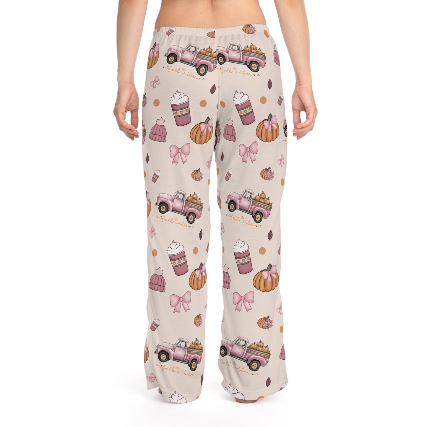 Cozy Women's Pajama Pants with Fall Design, Relaxation, Sleepwear, Gift for Her, Autumn Vibes, hand drawn art