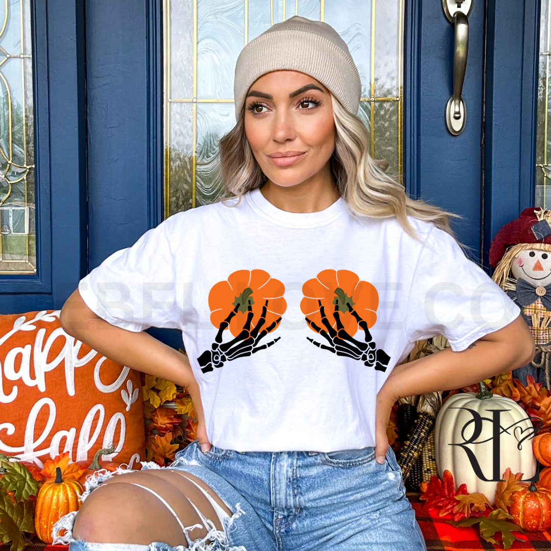 Pumpkin Skeleton Fall Halloween Shirt