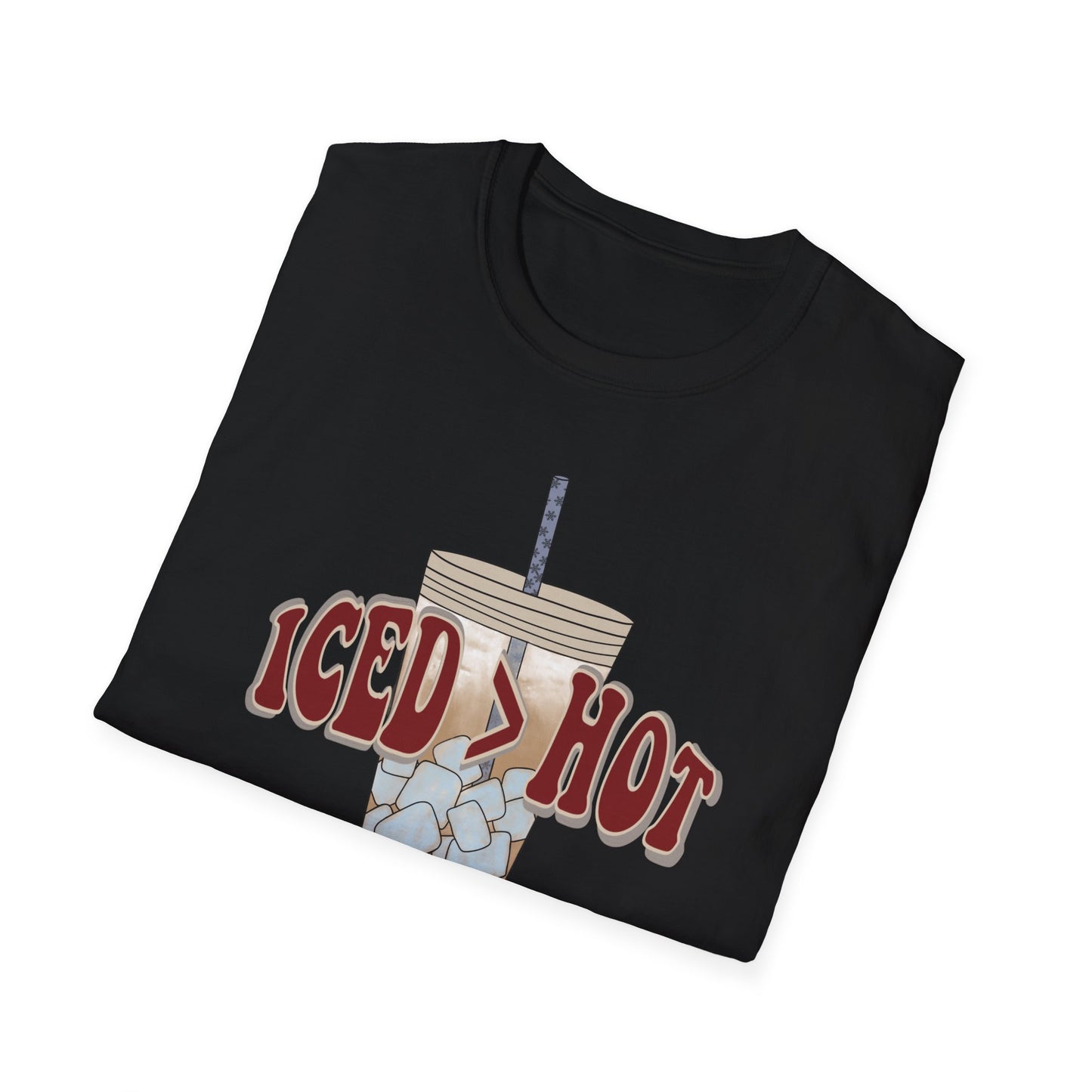 Iced Coffee Lover T-Shirt, Casual Tee for Summer Vibes, Gift for Coffee Enthusiasts, Birthday, Everyday Wear, Unisex Softstyle Tee