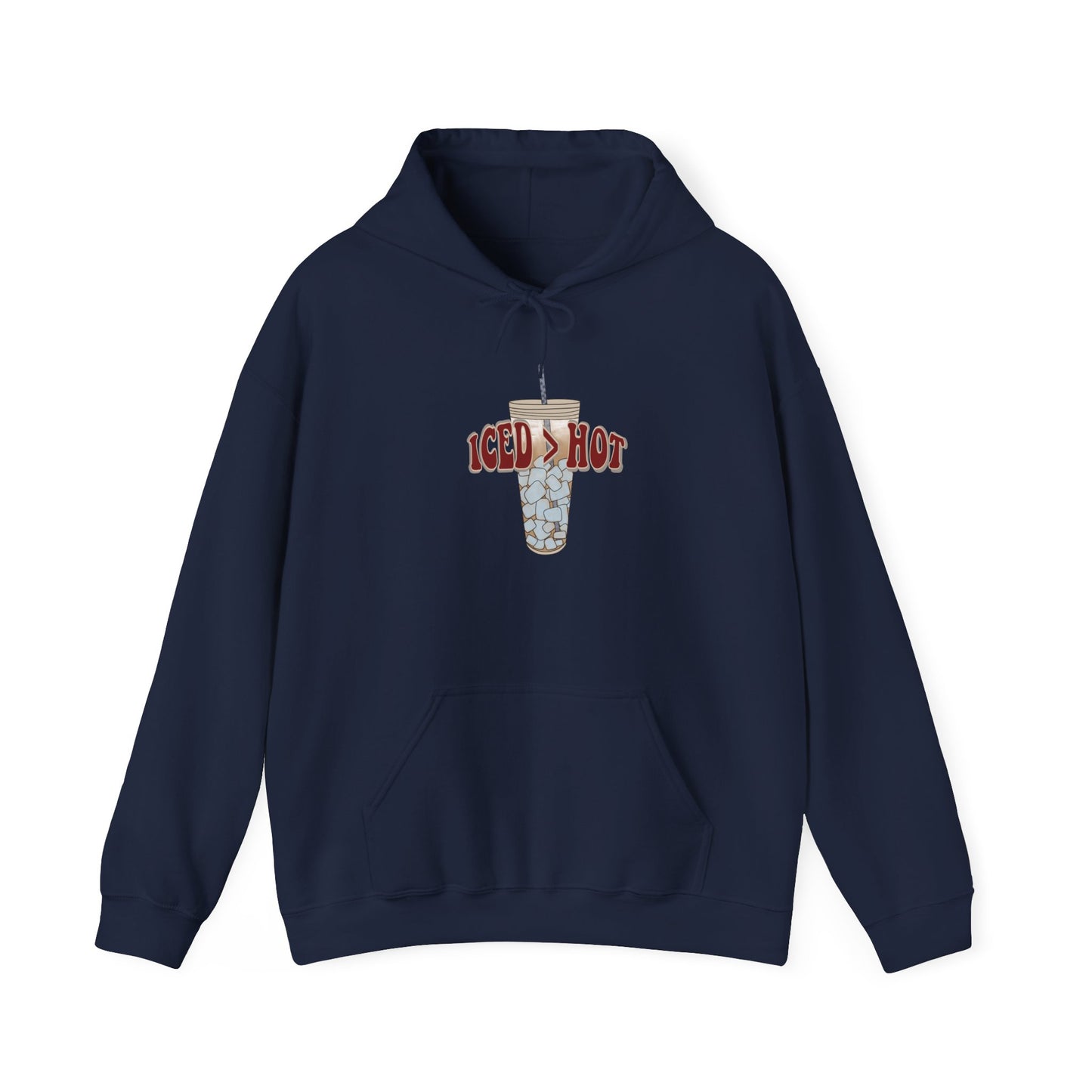 Iced & Hot Coffee Hooded Sweatshirt – Cozy Unisex Pullover for Coffee Lovers, Perfect Gift for Birthdays, Holidays, or Casual Outings