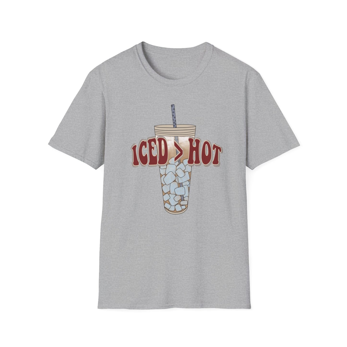 Iced Coffee Lover T-Shirt, Casual Tee for Summer Vibes, Gift for Coffee Enthusiasts, Birthday, Everyday Wear, Unisex Softstyle Tee