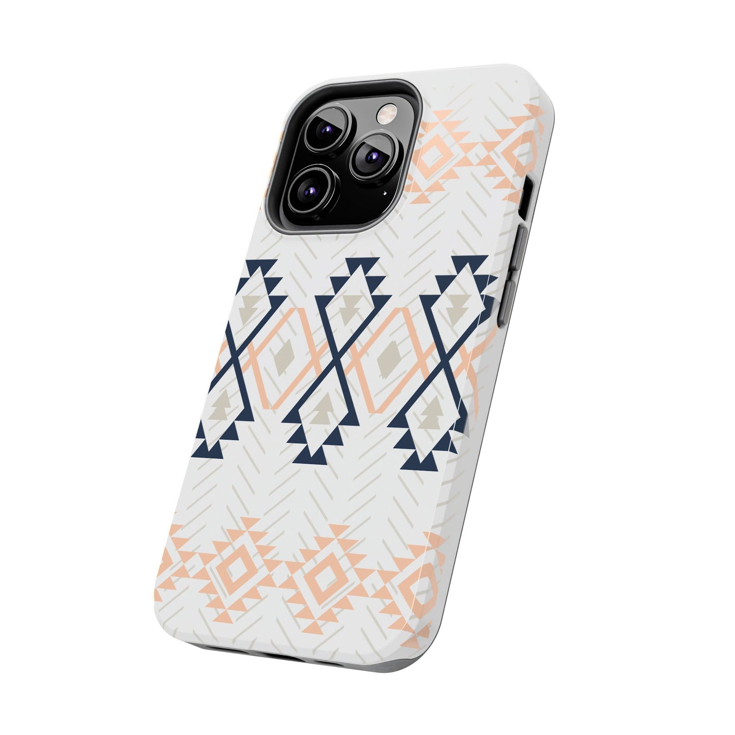 Stylish Geometric Tough Phone Case, Durable Phone Cover for Adventurers, Unique Gift for Her, Tribal Design Case, Boho Phone Accessories
