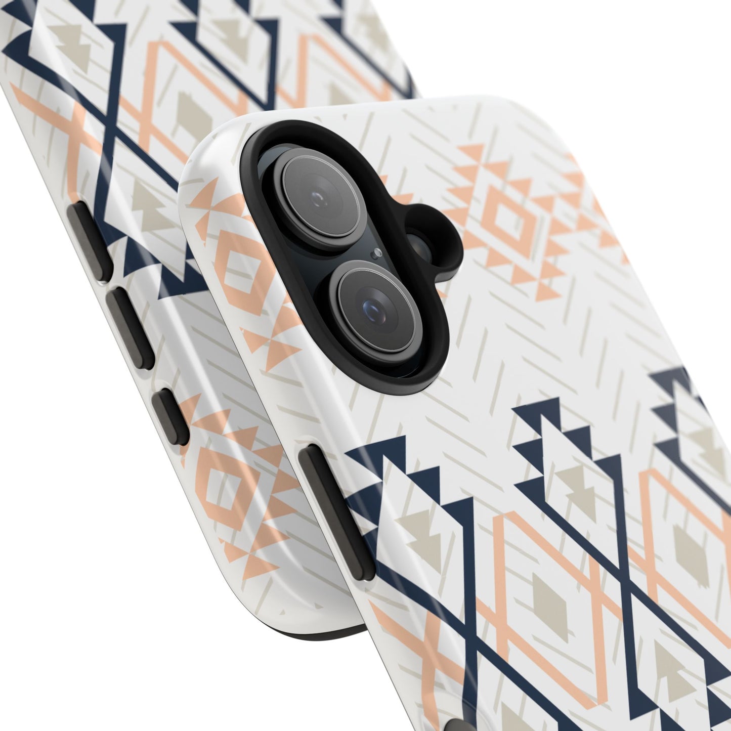 Stylish Geometric Tough Phone Case, Durable Phone Cover for Adventurers, Unique Gift for Her, Tribal Design Case, Boho Phone Accessories