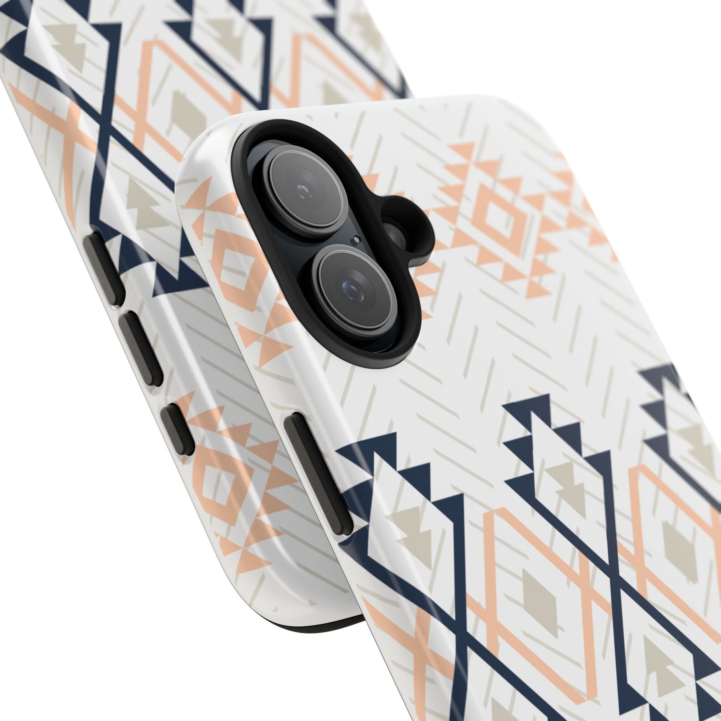 Stylish Geometric Tough Phone Case, Durable Phone Cover for Adventurers, Unique Gift for Her, Tribal Design Case, Boho Phone Accessories