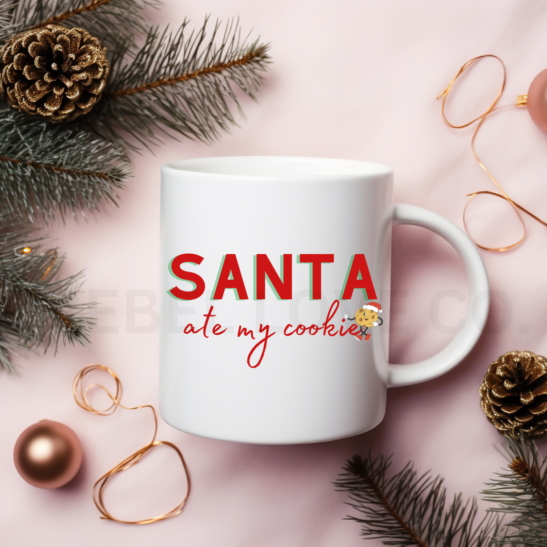 Santa Ate My Cookie Naughty Funny Christmas Mug 12oz