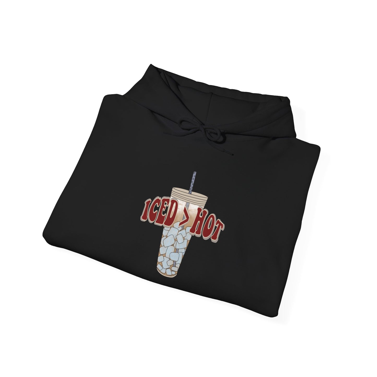 Iced & Hot Coffee Hooded Sweatshirt – Cozy Unisex Pullover for Coffee Lovers, Perfect Gift for Birthdays, Holidays, or Casual Outings