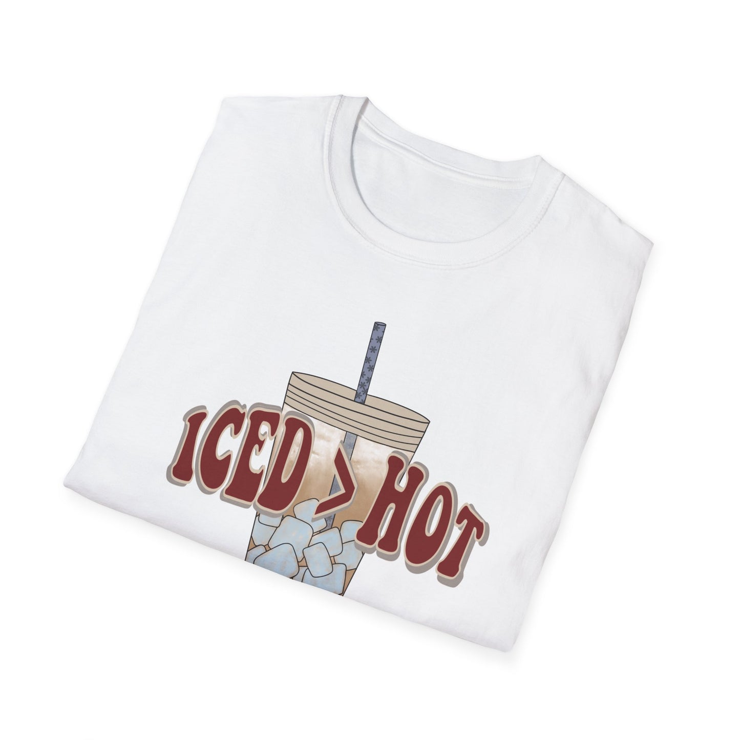 Iced Coffee Lover T-Shirt, Casual Tee for Summer Vibes, Gift for Coffee Enthusiasts, Birthday, Everyday Wear, Unisex Softstyle Tee