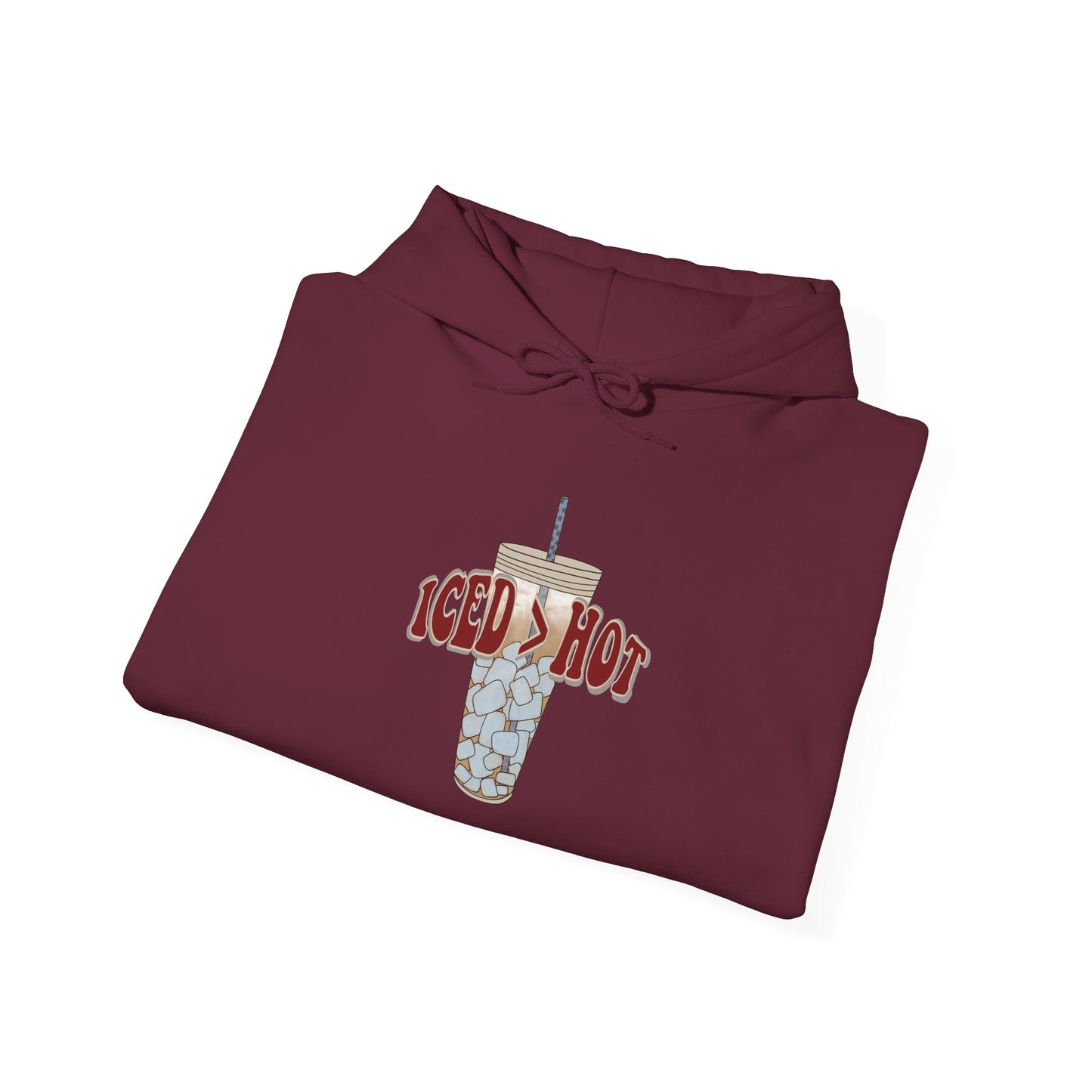 Iced & Hot Coffee Hooded Sweatshirt – Cozy Unisex Pullover for Coffee Lovers, Perfect Gift for Birthdays, Holidays, or Casual Outings
