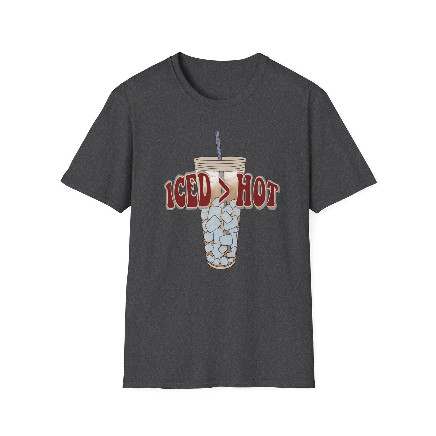 Iced Coffee Lover T-Shirt, Casual Tee for Summer Vibes, Gift for Coffee Enthusiasts, Birthday, Everyday Wear, Unisex Softstyle Tee