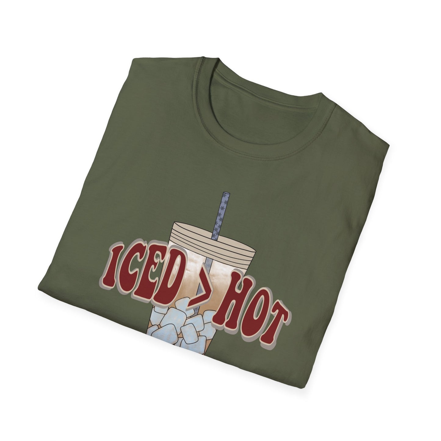 Iced Coffee Lover T-Shirt, Casual Tee for Summer Vibes, Gift for Coffee Enthusiasts, Birthday, Everyday Wear, Unisex Softstyle Tee