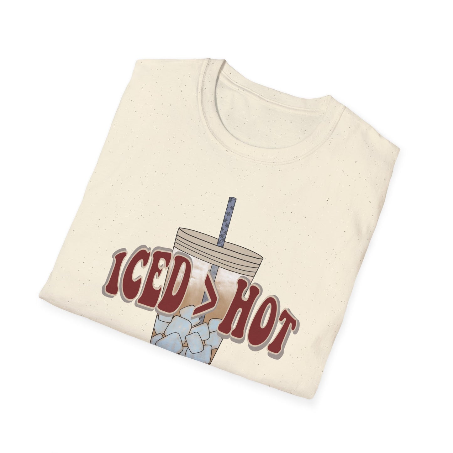 Iced Coffee Lover T-Shirt, Casual Tee for Summer Vibes, Gift for Coffee Enthusiasts, Birthday, Everyday Wear, Unisex Softstyle Tee