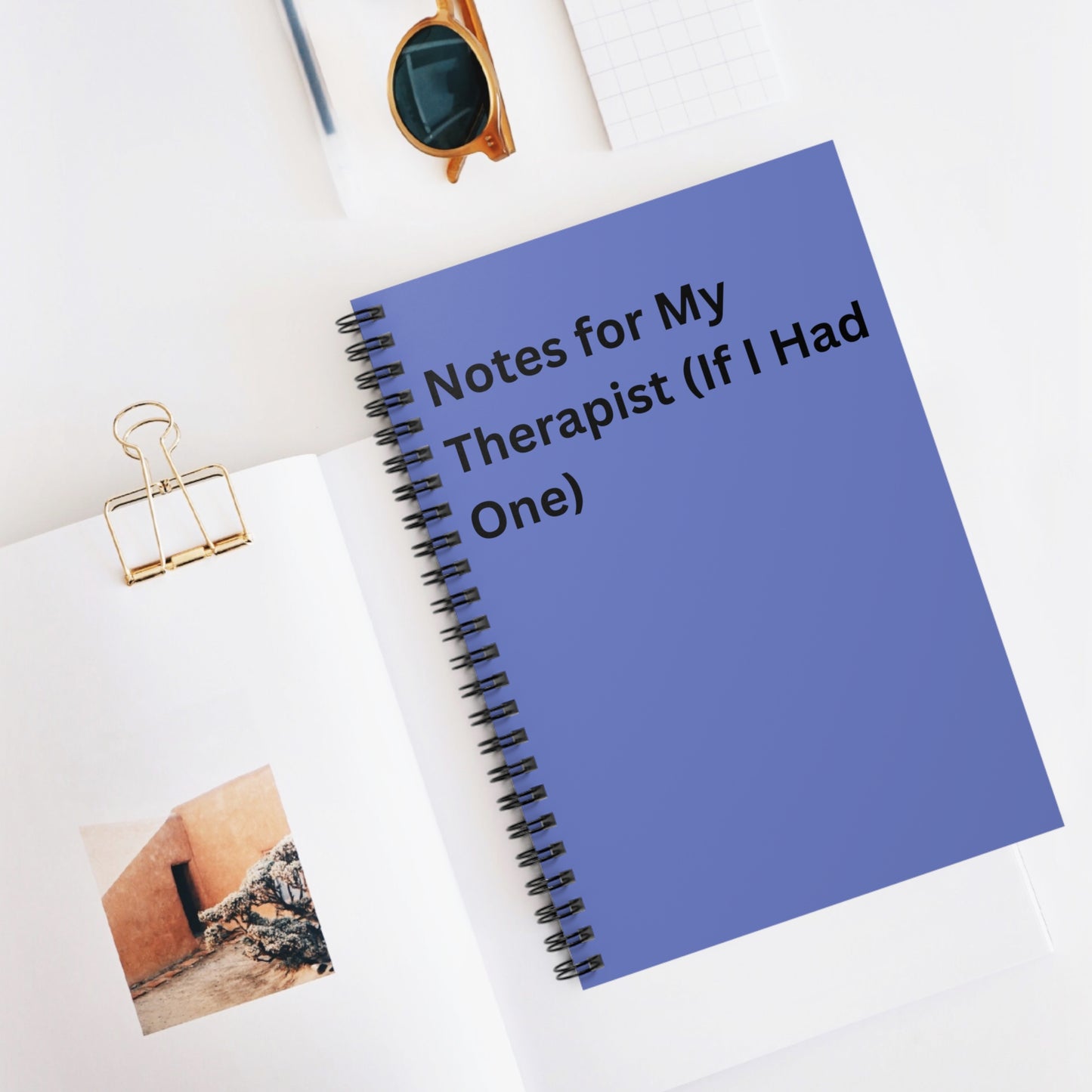 Notebook — "Notes for My Therapist (If I Had One)" Spiral Ruled Journal, Funny Office Gift, Co Worker, Friend, Desk Accessory