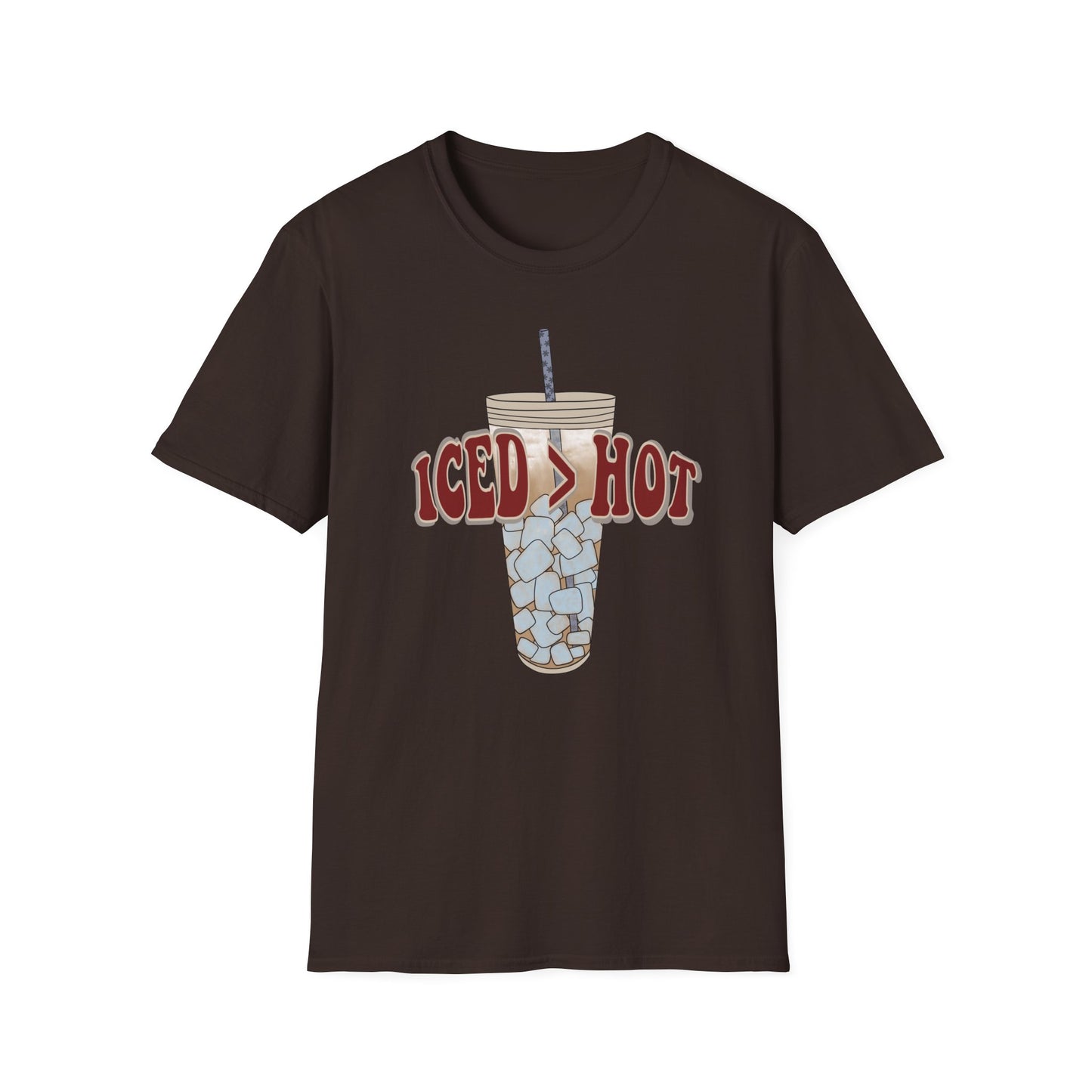 Iced Coffee Lover T-Shirt, Casual Tee for Summer Vibes, Gift for Coffee Enthusiasts, Birthday, Everyday Wear, Unisex Softstyle Tee