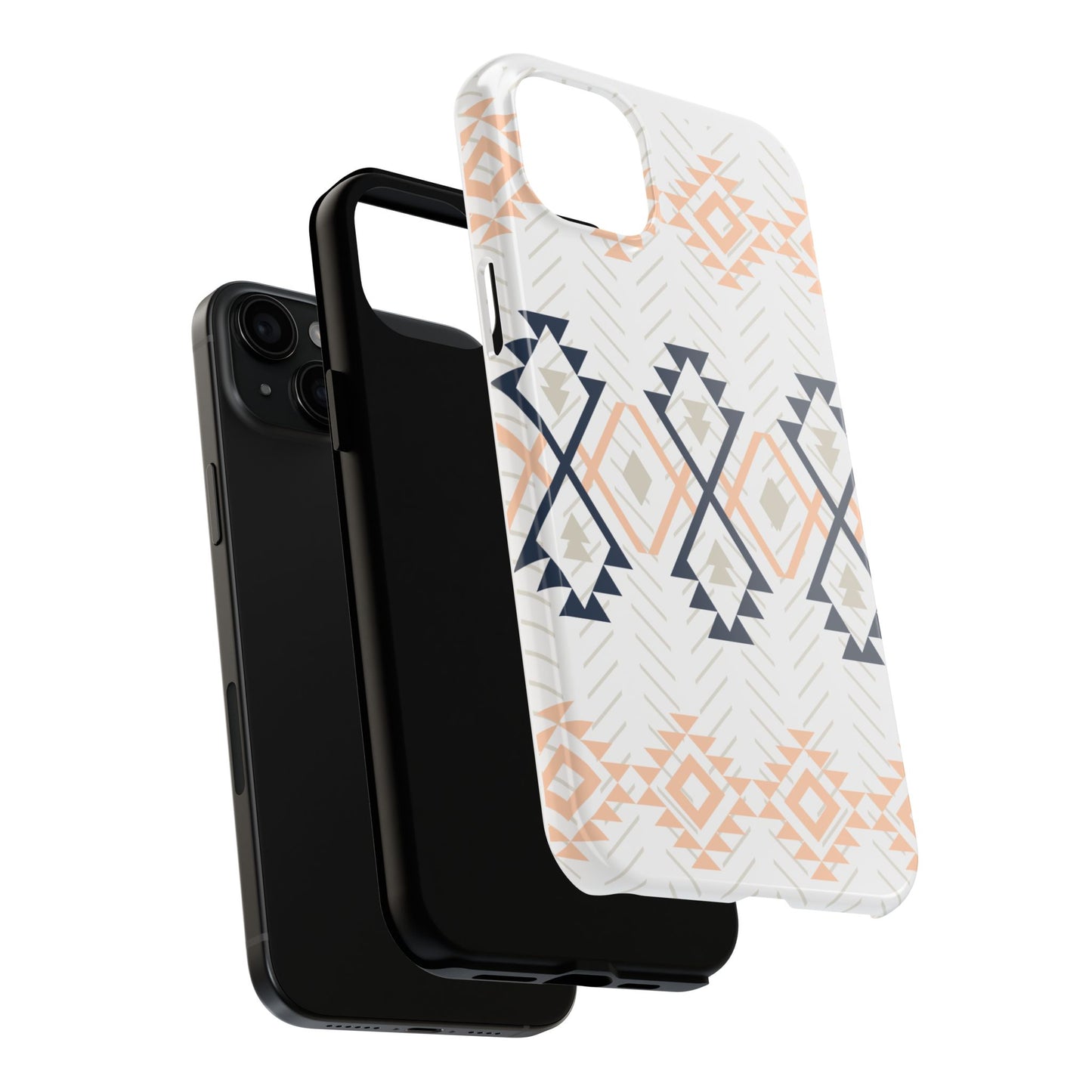 Stylish Geometric Tough Phone Case, Durable Phone Cover for Adventurers, Unique Gift for Her, Tribal Design Case, Boho Phone Accessories