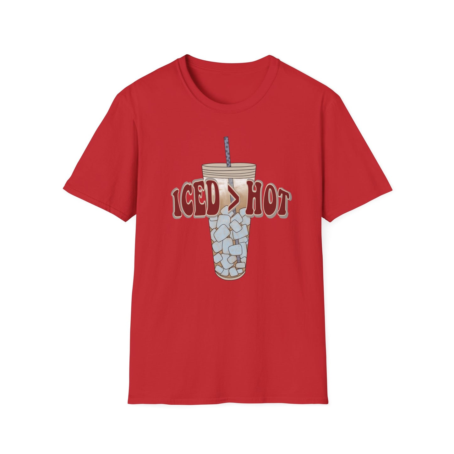 Iced Coffee Lover T-Shirt, Casual Tee for Summer Vibes, Gift for Coffee Enthusiasts, Birthday, Everyday Wear, Unisex Softstyle Tee