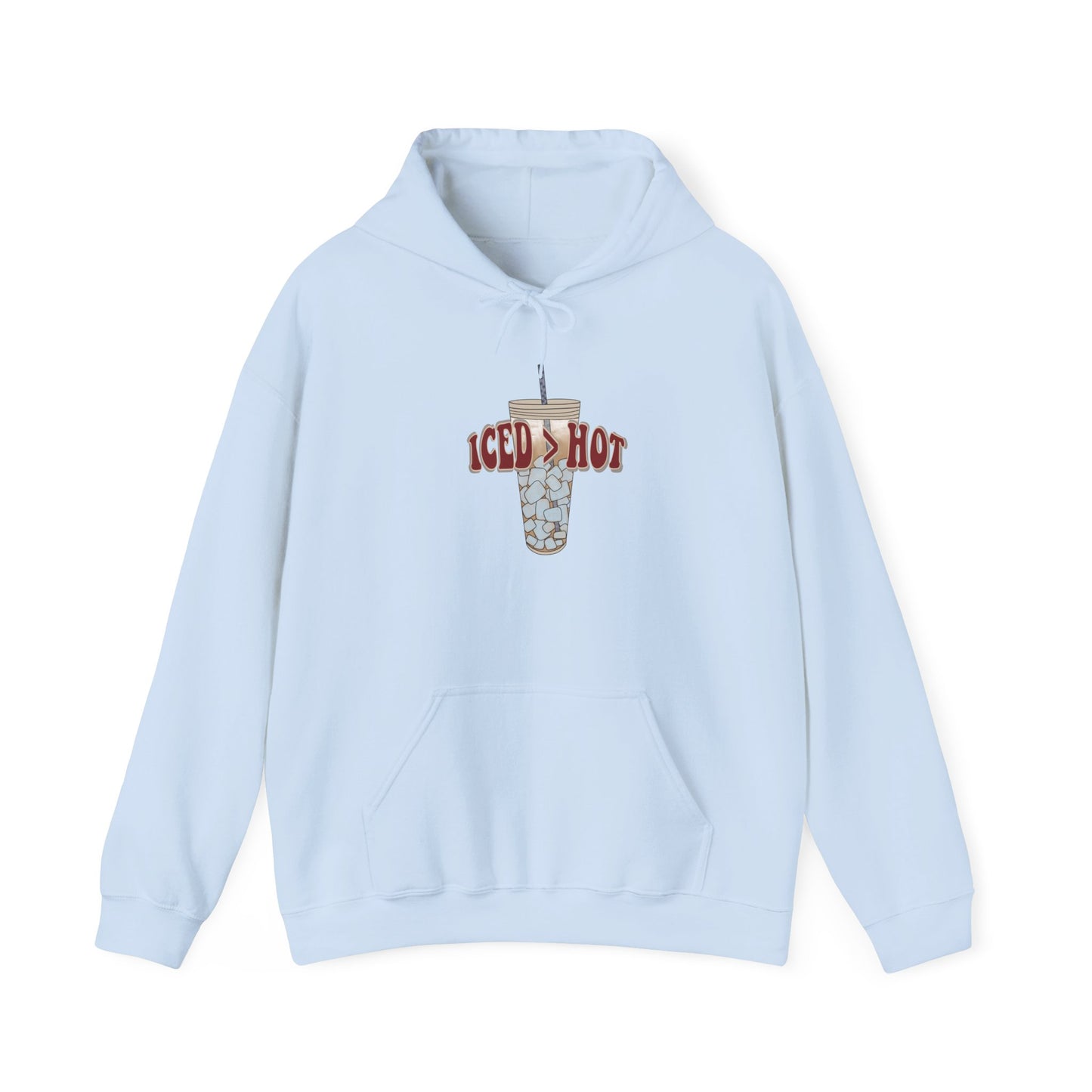 Iced & Hot Coffee Hooded Sweatshirt – Cozy Unisex Pullover for Coffee Lovers, Perfect Gift for Birthdays, Holidays, or Casual Outings