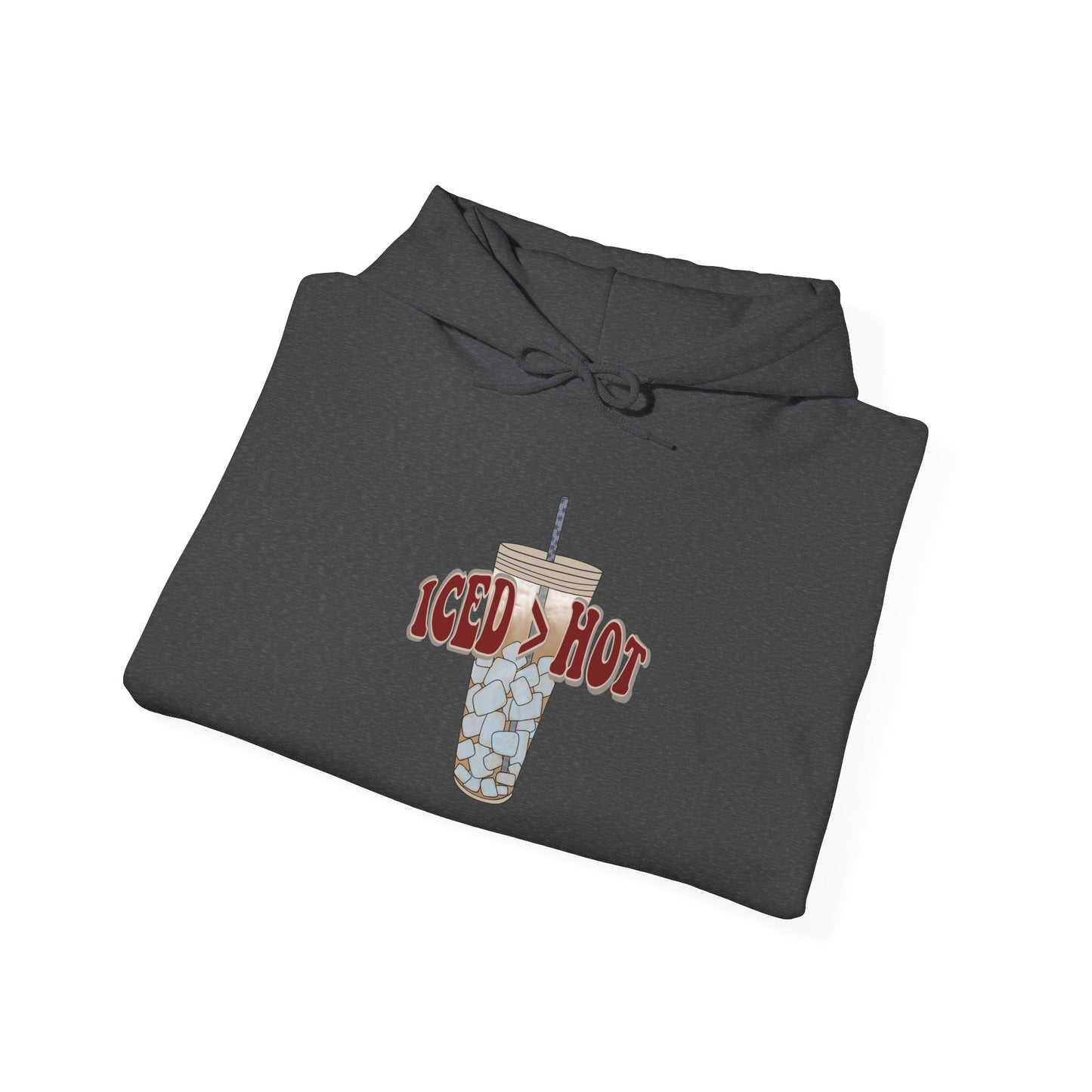 Iced & Hot Coffee Hooded Sweatshirt – Cozy Unisex Pullover for Coffee Lovers, Perfect Gift for Birthdays, Holidays, or Casual Outings