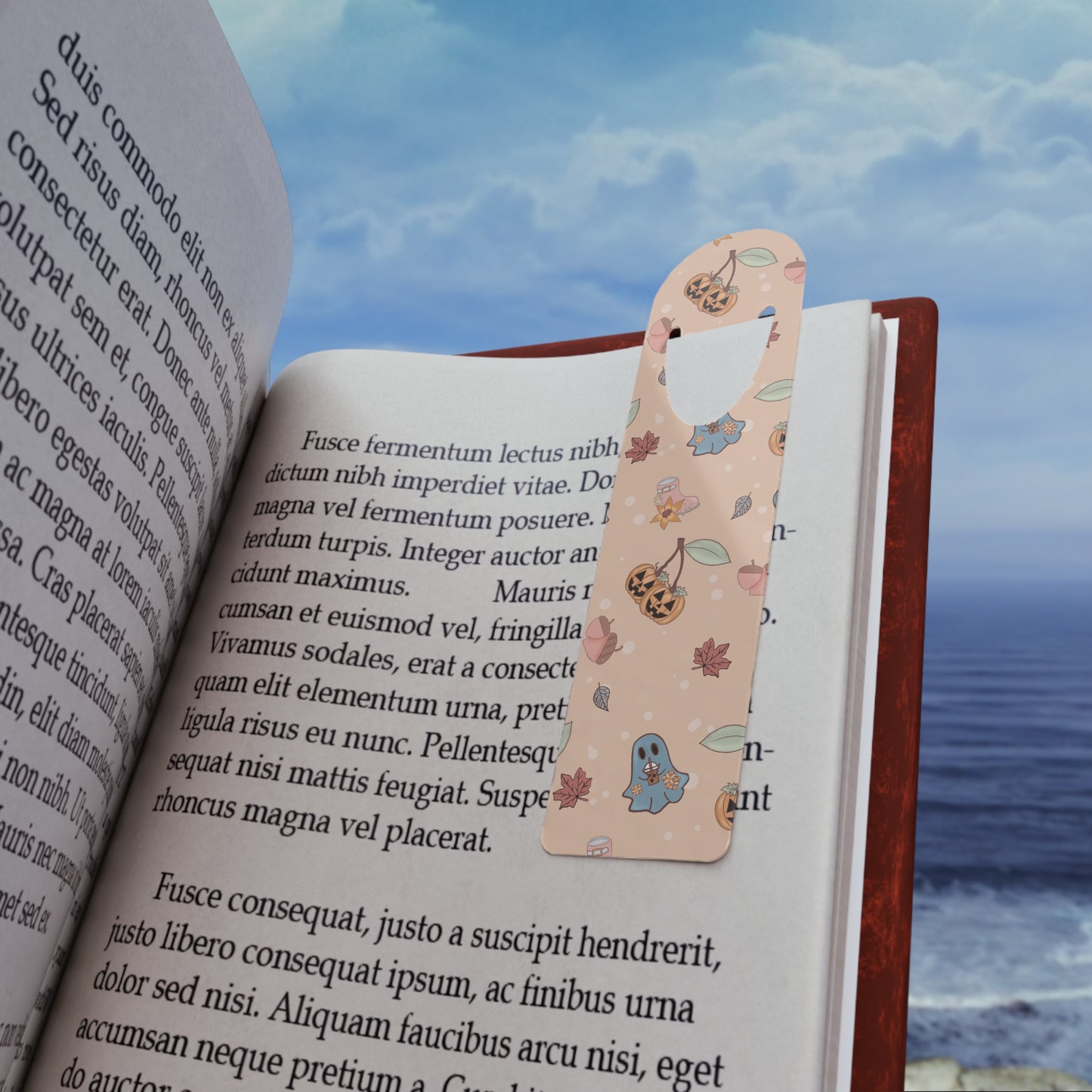 Autumnal Ghost Bookmark | Cute Bookmarks for Fall Reading | Pumpkin Design, Halloween Gifts, Literary Decor