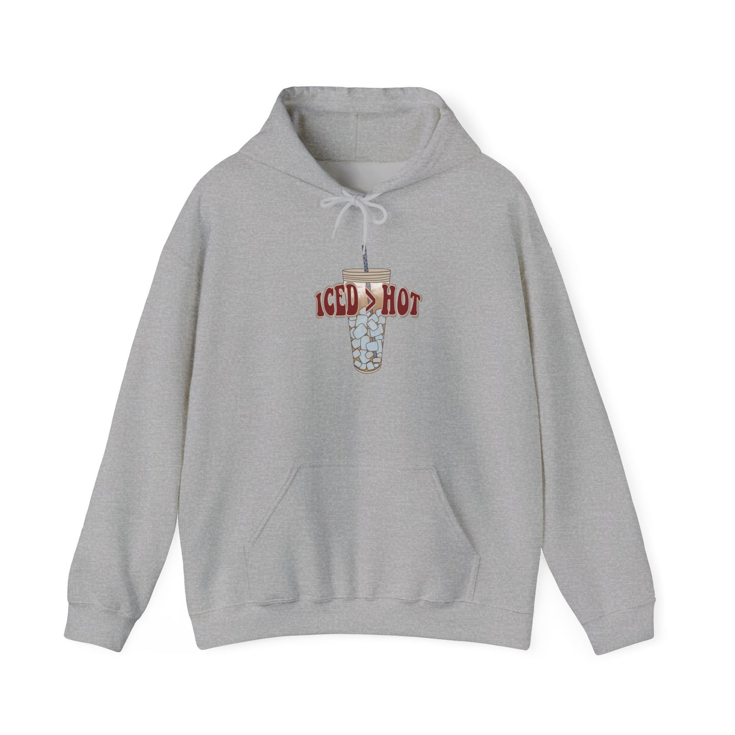 Iced & Hot Coffee Hooded Sweatshirt – Cozy Unisex Pullover for Coffee Lovers, Perfect Gift for Birthdays, Holidays, or Casual Outings