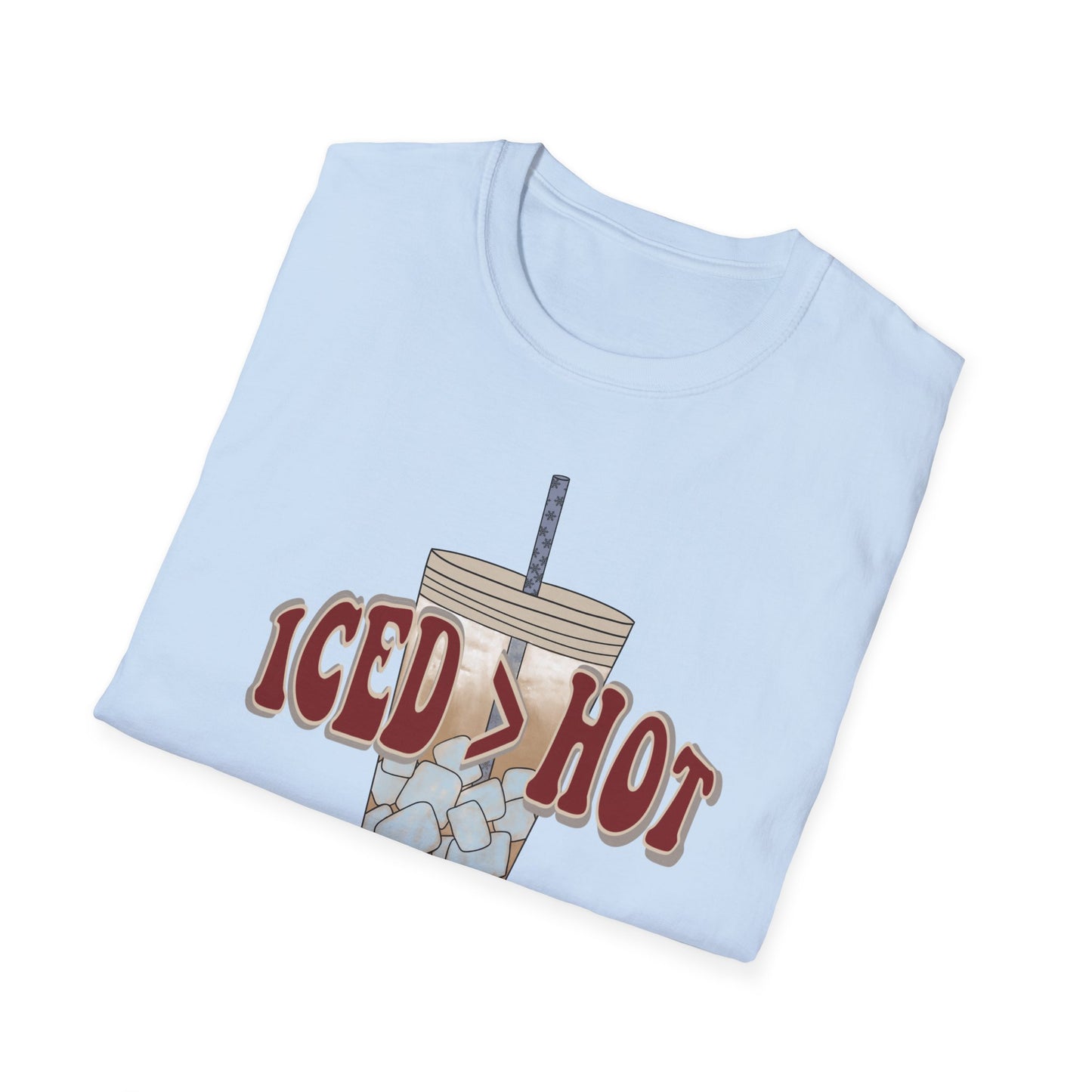 Iced Coffee Lover T-Shirt, Casual Tee for Summer Vibes, Gift for Coffee Enthusiasts, Birthday, Everyday Wear, Unisex Softstyle Tee