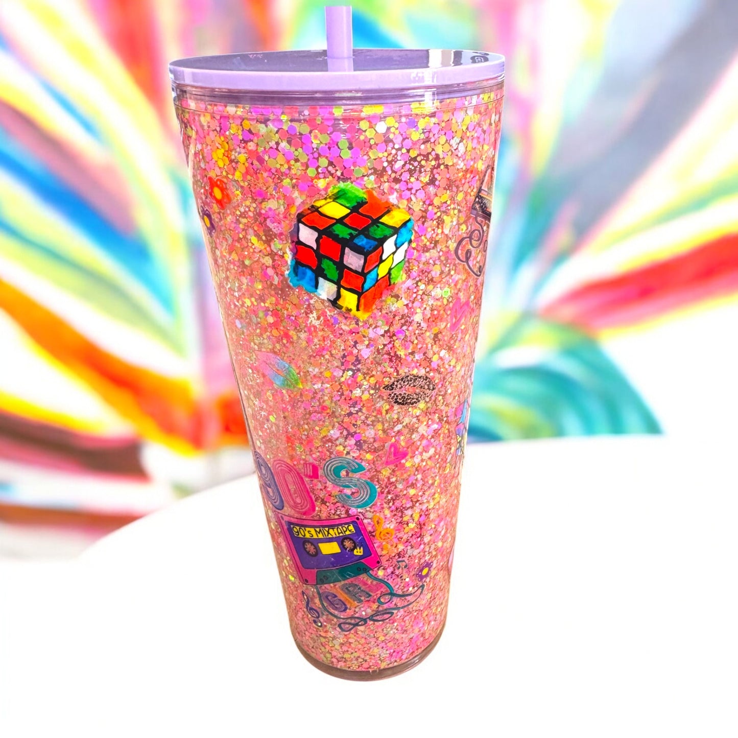 90's Made, 90's Girl Snowglobe Tumbler 24oz