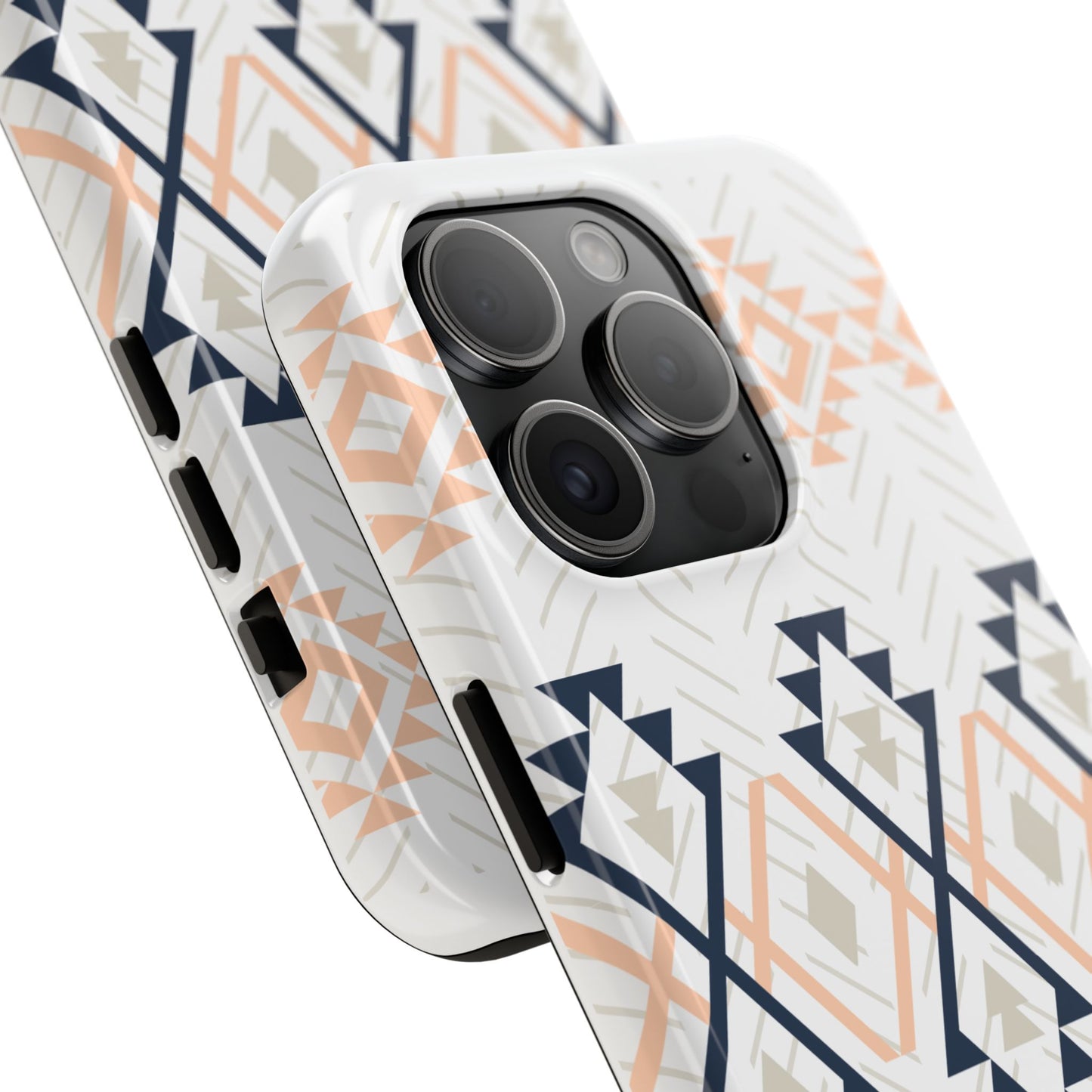 Stylish Geometric Tough Phone Case, Durable Phone Cover for Adventurers, Unique Gift for Her, Tribal Design Case, Boho Phone Accessories