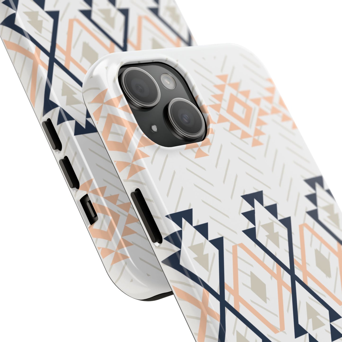 Stylish Geometric Tough Phone Case, Durable Phone Cover for Adventurers, Unique Gift for Her, Tribal Design Case, Boho Phone Accessories