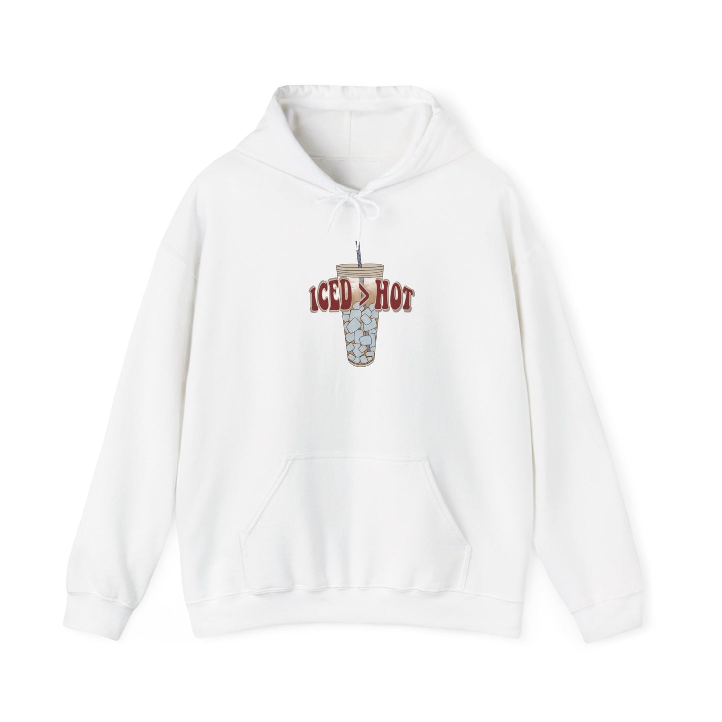 Iced & Hot Coffee Hooded Sweatshirt – Cozy Unisex Pullover for Coffee Lovers, Perfect Gift for Birthdays, Holidays, or Casual Outings