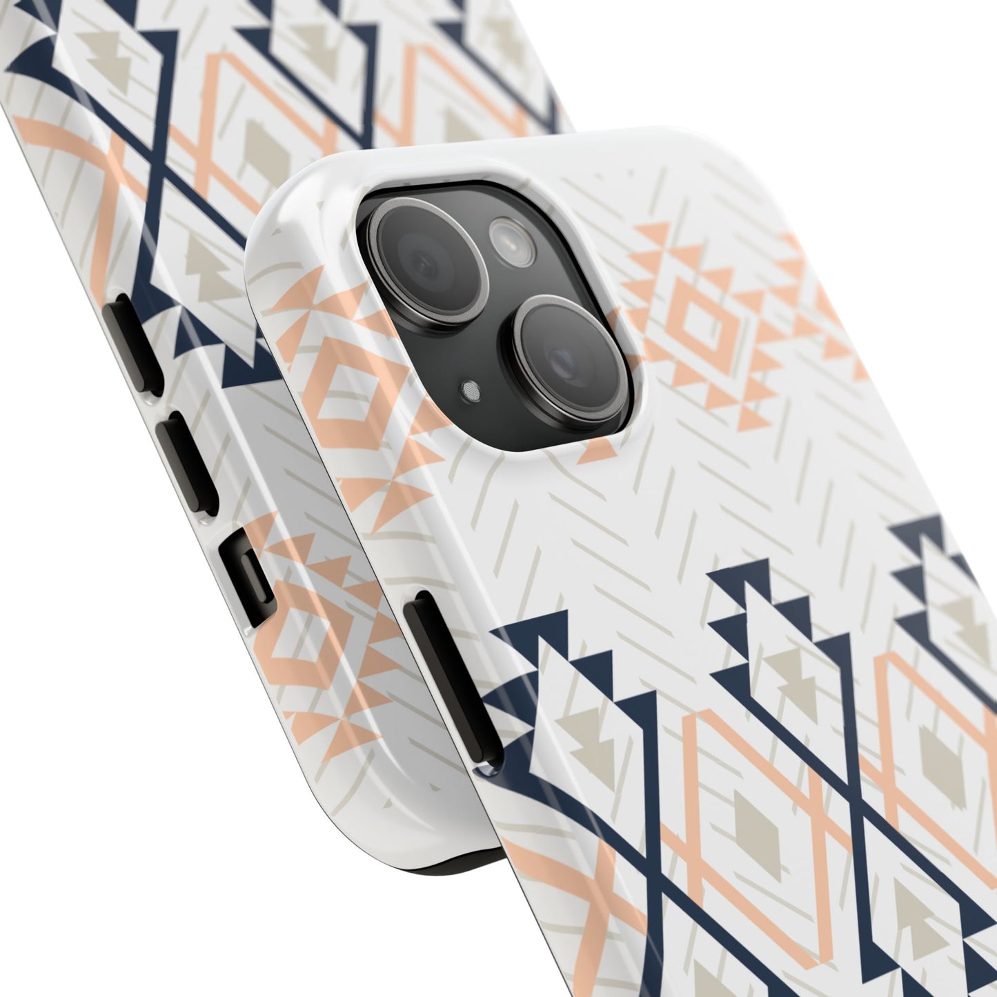 Stylish Geometric Tough Phone Case, Durable Phone Cover for Adventurers, Unique Gift for Her, Tribal Design Case, Boho Phone Accessories
