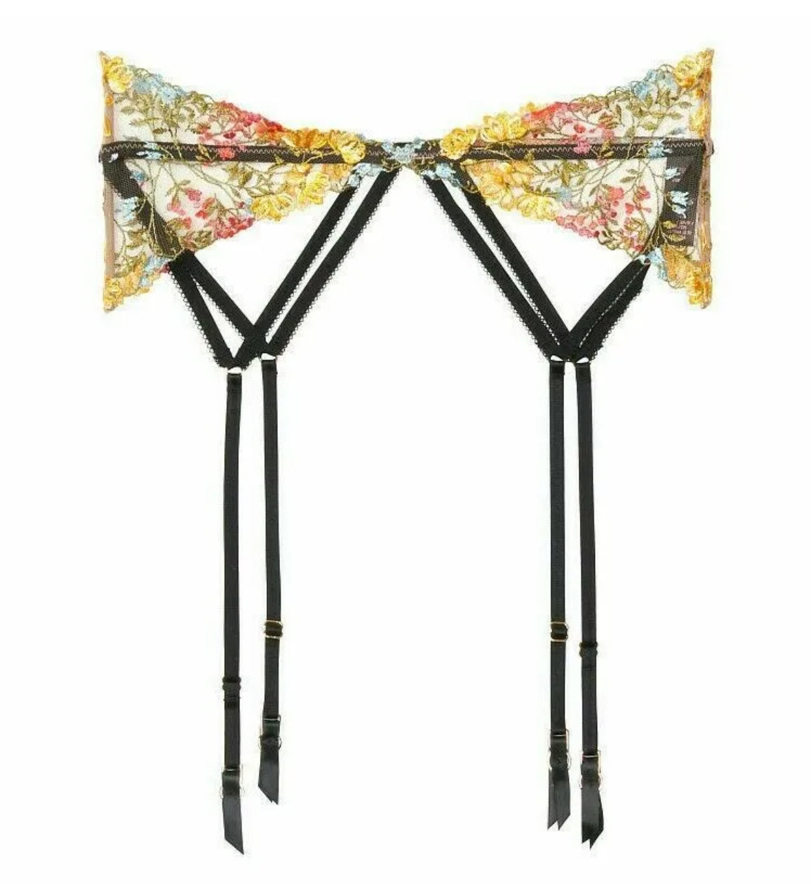 VS Dream Angels Floral Embroidered Garter Belt