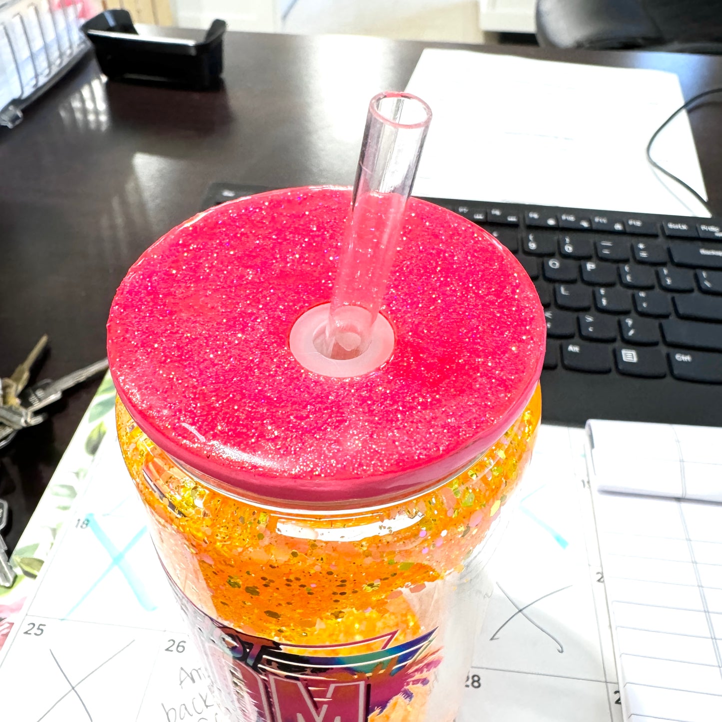 Hot Mom Summer Neon Glass Can Tumbler, 90s