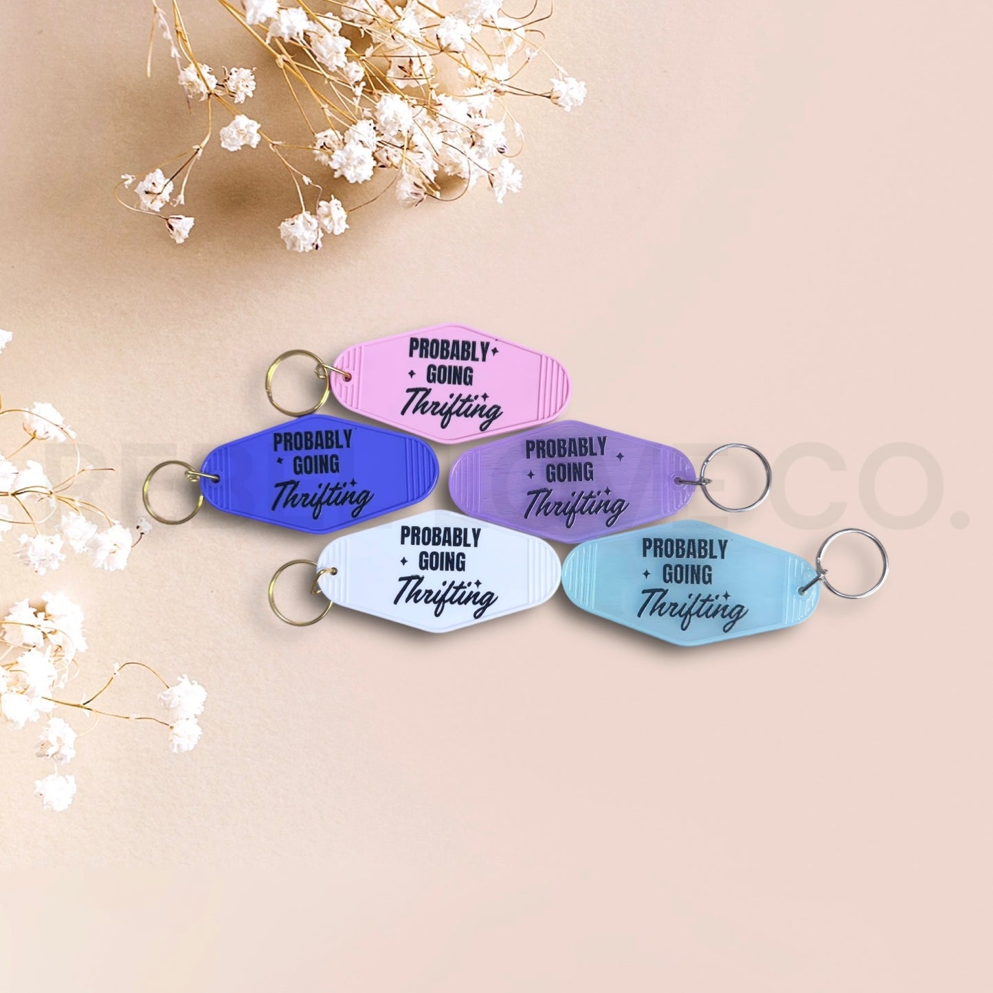 Probably Going Thrifting Motel Keychain